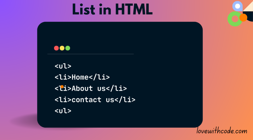 list in html